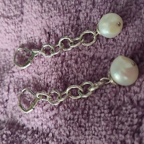 Earrings,925, freshwater pearls - Picture 4 of 4